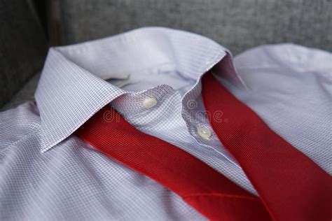 Red Tie On White Shirt Stock Image Image Of Egyptian 142800321