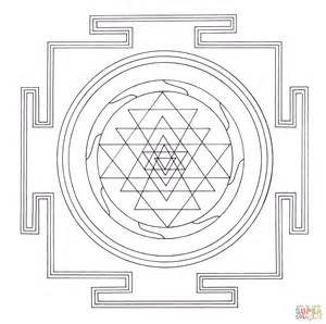 Tibetan Mandala Sketch Coloring Page