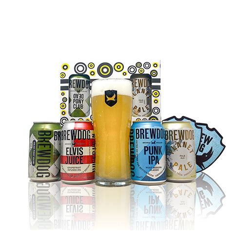 Brewdog Uk Craft Beer 4 Can Core Range T Set With Branded Glass