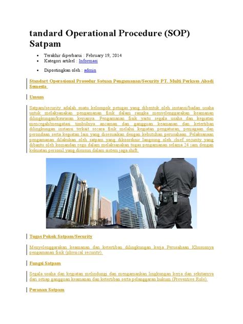 PDF Standard Operational Procedure Satpam DOKUMEN TIPS