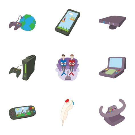 Computer Settings Vector Png Images Computer Games Icons Set Cartoon