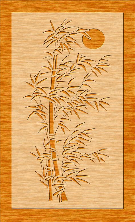 Bamboo Tree Panels Wall Panel Stencil Room Decor Tree Etsy Stencil