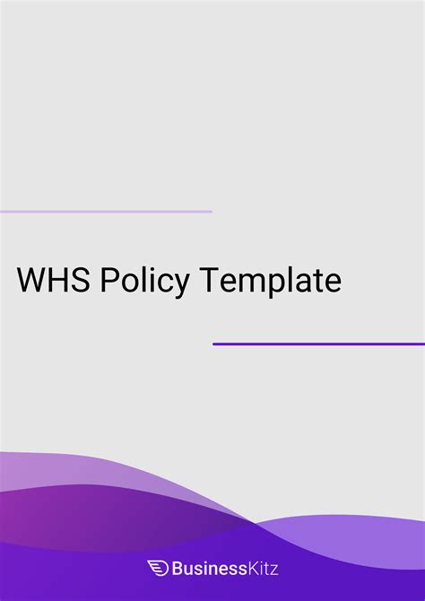 Whs Policy And Procedures Template Business Kitz