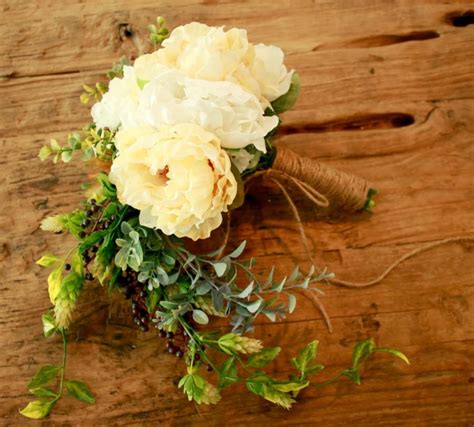 Rustic Peony Wedding Bouquet And Ivory Cascade 2557855 Weddbook