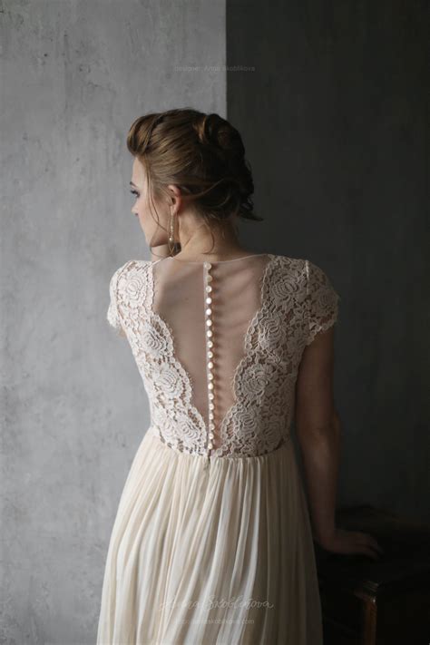 Natural Silk And French Lace Wedding Dress Anna Skoblikova Wedding