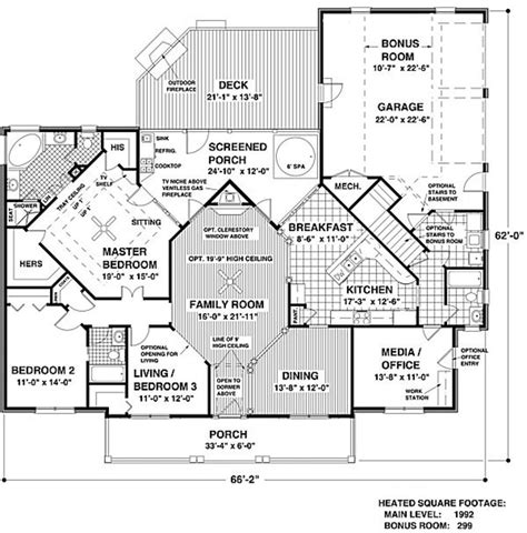 Main Floor Country Style House Plans Dream House Plans House Floor