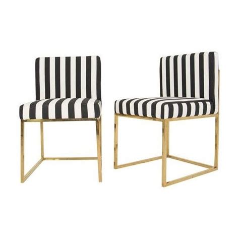 Legs are stained in a dark walnut finish for contrast. 007 Dining Chair in Black and White Stripes ($476) liked on Polyvore featuring home, furniture ...