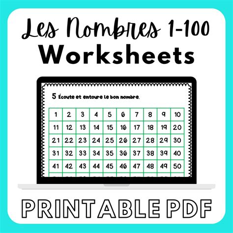 French Numbers Les Nombres Activities Worksheets Made