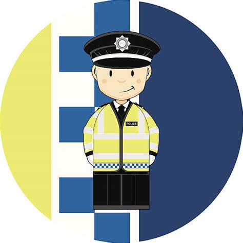 Best British Police Officer In Reflective Jacket Illustrations Royalty
