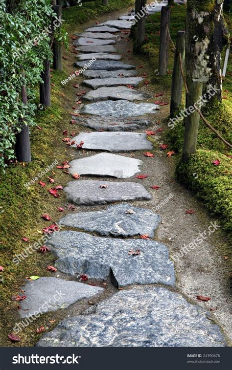 Stone Path In A Japanese Garden Stock Photo 24390676 Shutterstock