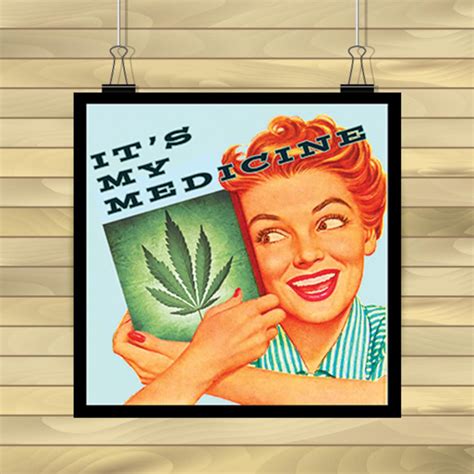 Cannabis Art Vintage Retro Print Digital Download Printable Etsy