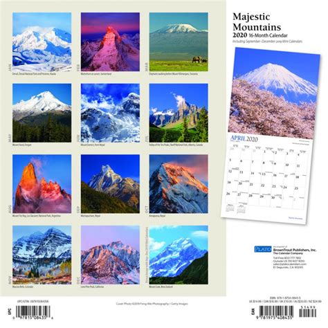 Majestic Mountains 2020 Square Wall Calendar By Plato Plato Calendars