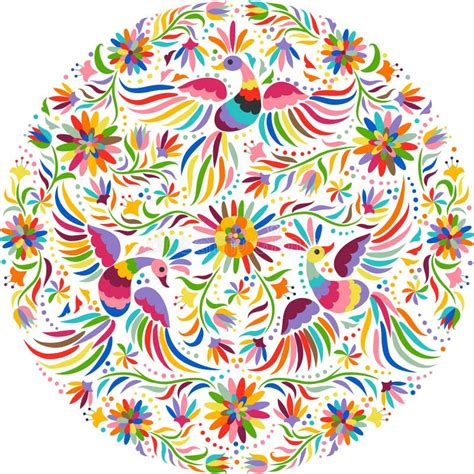 Vector Mexican Embroidery Round Pattern Stock Vector Image 72555734