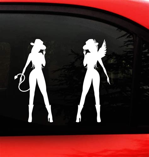 Angel And Devil Girl Decal Sticker X Large 10″ Inches High
