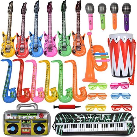 Max Fun 27pcs Random Color Inflatable Party Props Instrument Inflate