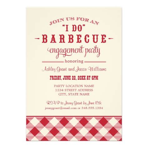 From what to grill to which sides to serve, throw a successful backyard party with bbq chicken, fish, pork, steak, burgers, corn, and cole slaw. Wedding Engagement Party Invitation | 