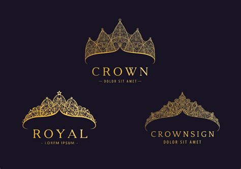 Vector Set Of Abstract Luxury Royal Golden Company Logo Icon Design