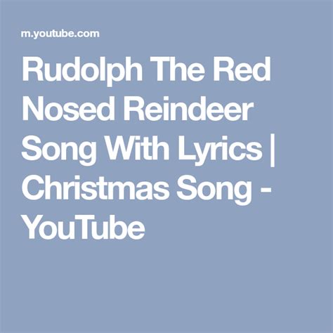 Rudolph The Red Nosed Reindeer Song With Extra Words Lyrics Letter