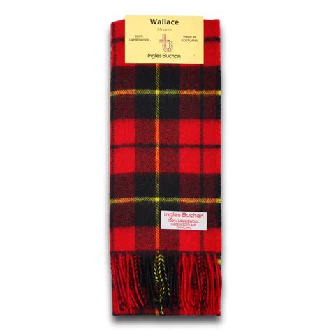 Wallace Tartan Scarf Made In Scotland 100 Wool Scottish Plaid
