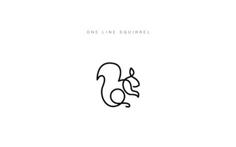 One Line Animal Logos Squirrel Single Line Tattoo Single Line Drawing