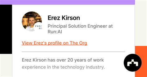 Erez Kirson Principal Solution Engineer At Runai The Org