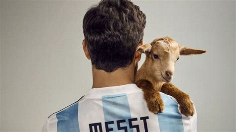 lionel messi the goat argentina and barcelona star poses with goats for photoshoot espn