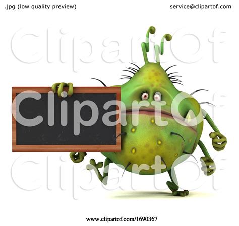 3d Green Germ Virus On A White Background By Julos 1690367