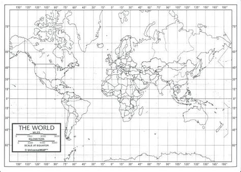 Black And White Printable World Map With Latitude And Longitude