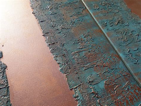 Copper Patina Abstract Textured Wall Art A236 Original Contemporary Art