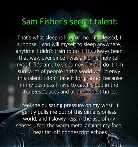 Something I Liked About The Sam Fisher Splinter Cell Novels R