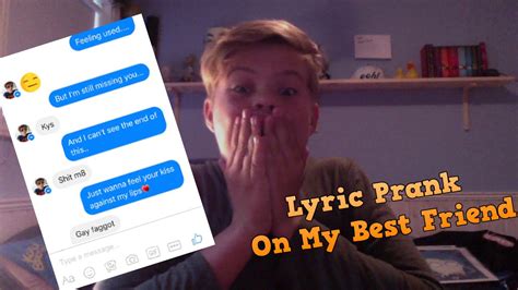 This is the classic song when it comes to pranking people. LYRIC PRANK ON MY BEST FRIEND "I hate you, I love you" By ...