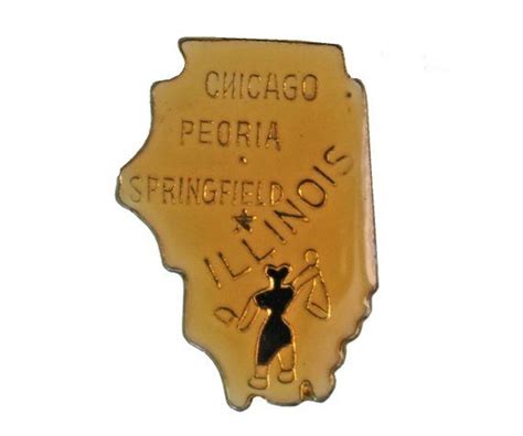 Illinois State Vintage Enamel Pin Lapel Badge Brooch T Landscape By