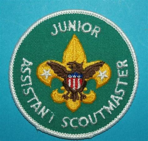 Junior Assistant Scoutmaster Position Badge Green Background Boy Scouts
