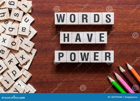 Words Have Power Word Cube On Wood Background English Language