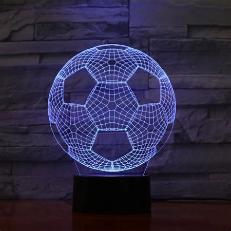 7 Colorful Usb Football 3d Illusion Lamp Bedroom Sleep Light Led Table