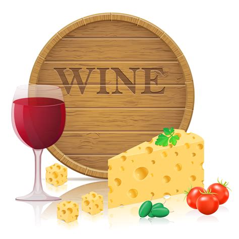 Still Life With Cheese And Wine Vector Illustration 513631 Download