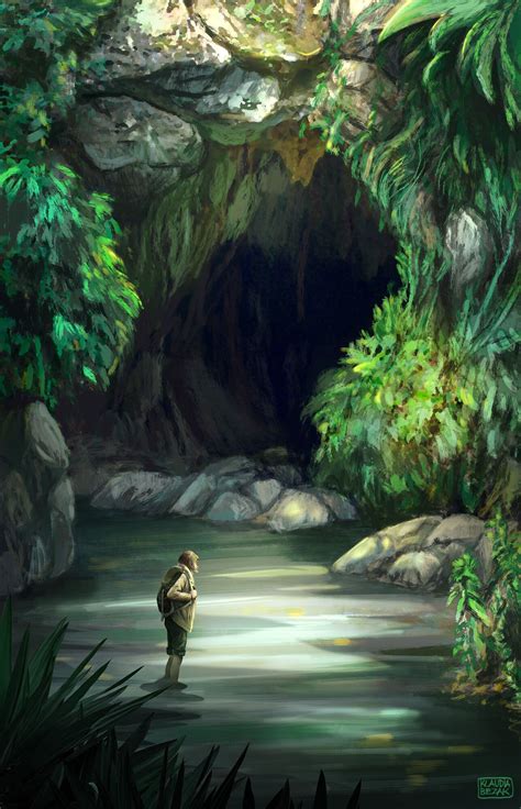 Jungle Cave Klaudia Bezak Fantasy Landscape Fantasy Art Landscapes Landscape Art