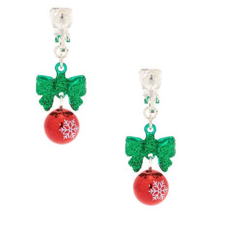 1 holiday bells clip on drop earrings claire s us