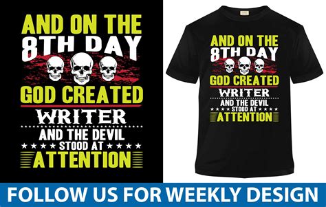 On The 8th Day God Created Writer Graphic By Tee Design Store · Creative Fabrica