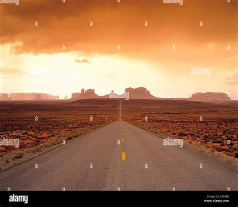 Road In Monument Valley And Interstate 163 In Arizona Stock Photo Alamy