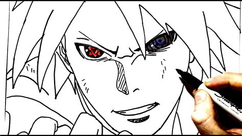 How To Draw Sasuke Adult Step By Step Naruto Youtube