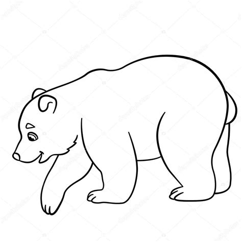 Kleurplaten. Kleine schattige baby ijsbeer — Stockvector © yamayka
