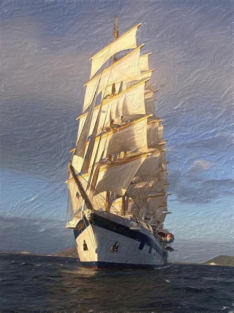 Tall Ship Painting By Heinz G Mielke