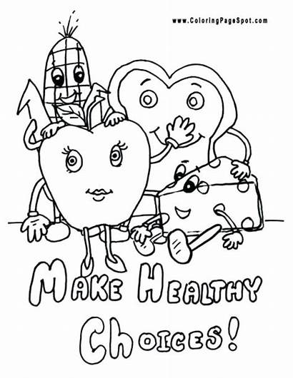 Coloring Healthy Pages Health Eating Habits Snacks
