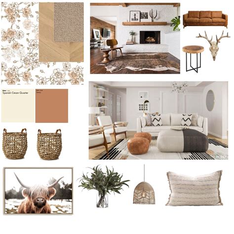 Rustic Living Room Mood Board Interior Design Mood Board By