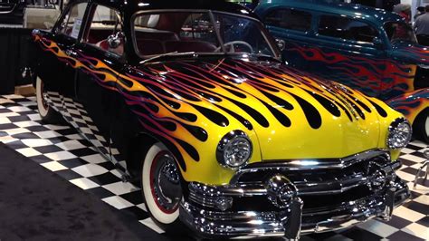 Flame Paint Job On Classic Hot Rod At Auto Show Youtube