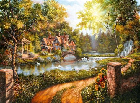 Ravensburger Cottage By The River 500 Piece Jigsaw Puzzle