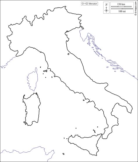 Blank Map Italy