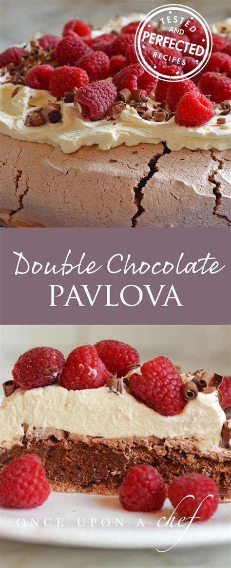 Pavlova (pav) is a meringue cake that has a light and delicately crisp crust with a soft marshmallow center. Double Chocolate Pavlova with Mascarpone Cream & Raspberries | Chocolate pavlova, Pavlova, Desserts