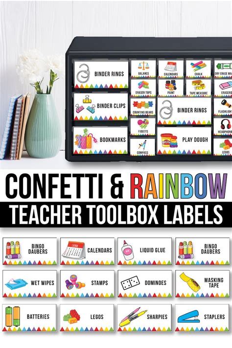 Editable Teacher Toolbox Labels With Pictures Editable Confetii